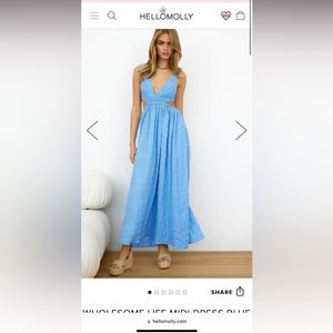 Hello Molly Wholesome Life Blue Midi Dress S